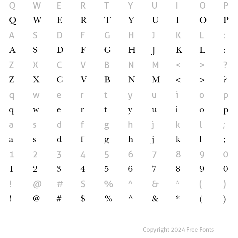 Character Map of Baskerville Cyrillic Upright Regular