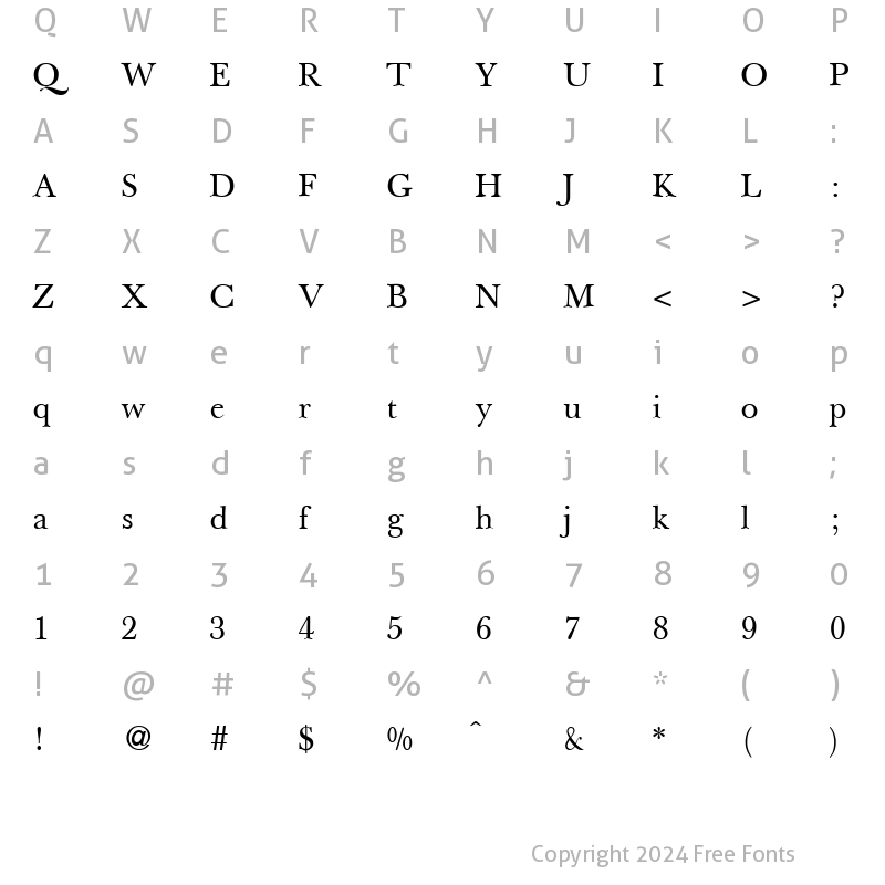 Character Map of BaskervilleBook Regular