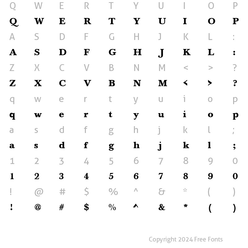 Character Map of BaskervilleH Bold