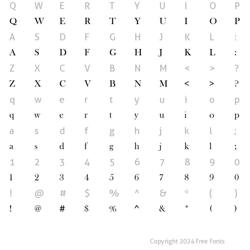 Character Map of BaskervilleOldFaceEF Regular