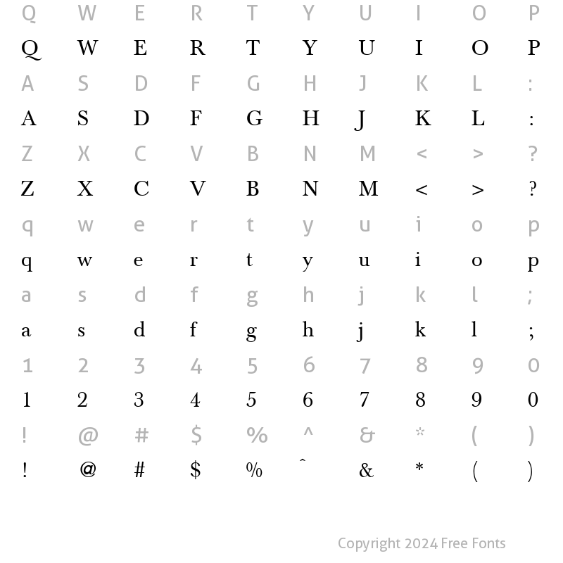 Character Map of BaskervilleTwo Regular