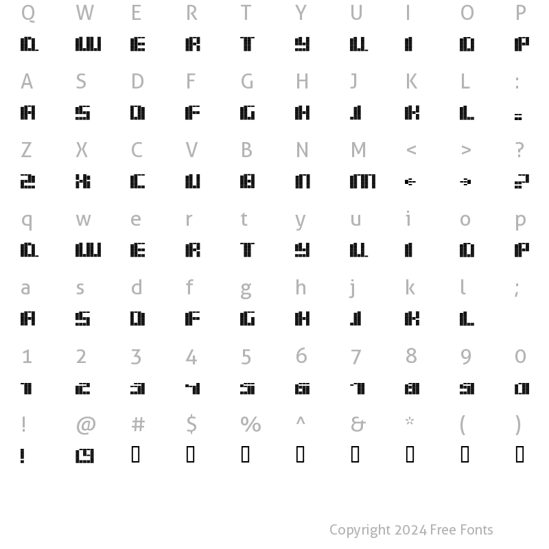 Character Map of basm Regular