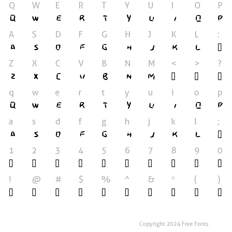 Character Map of basmati Regular