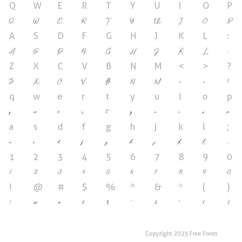Character Map of Bassetta Pollina Regular