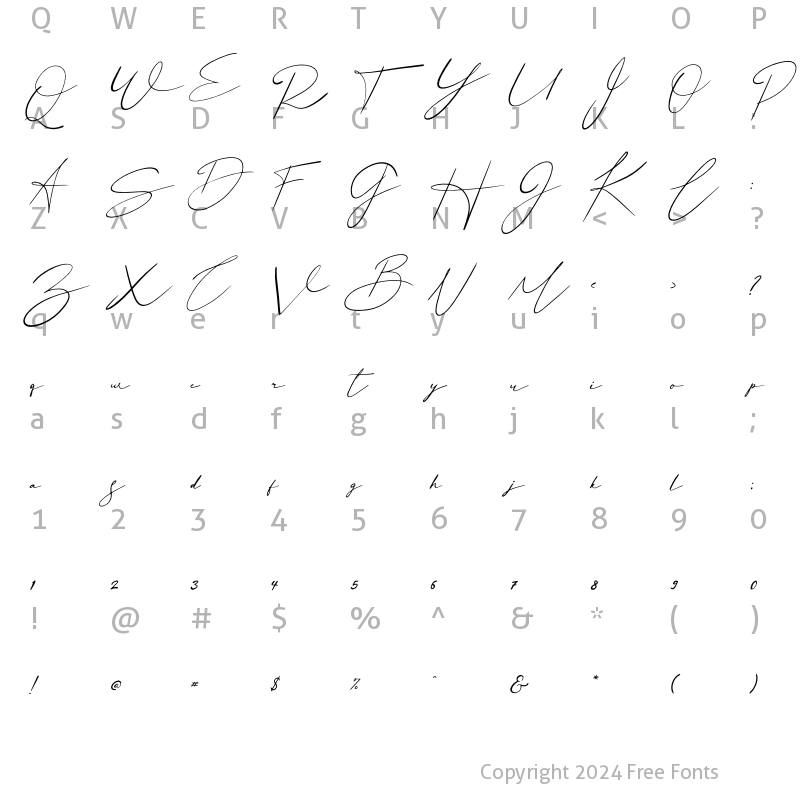 Character Map of Basstian Italic