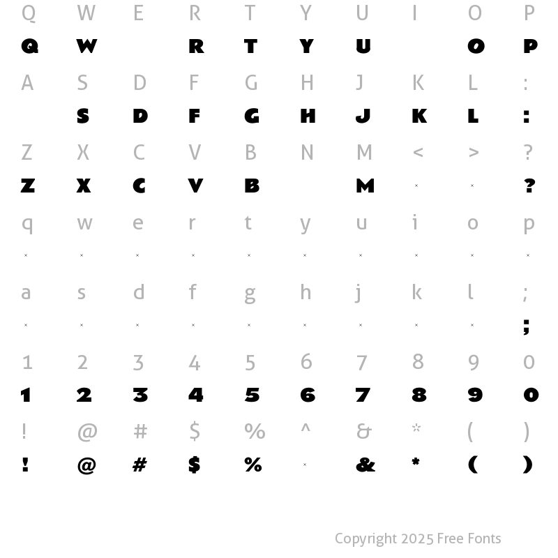 Character Map of Bassuto Regular