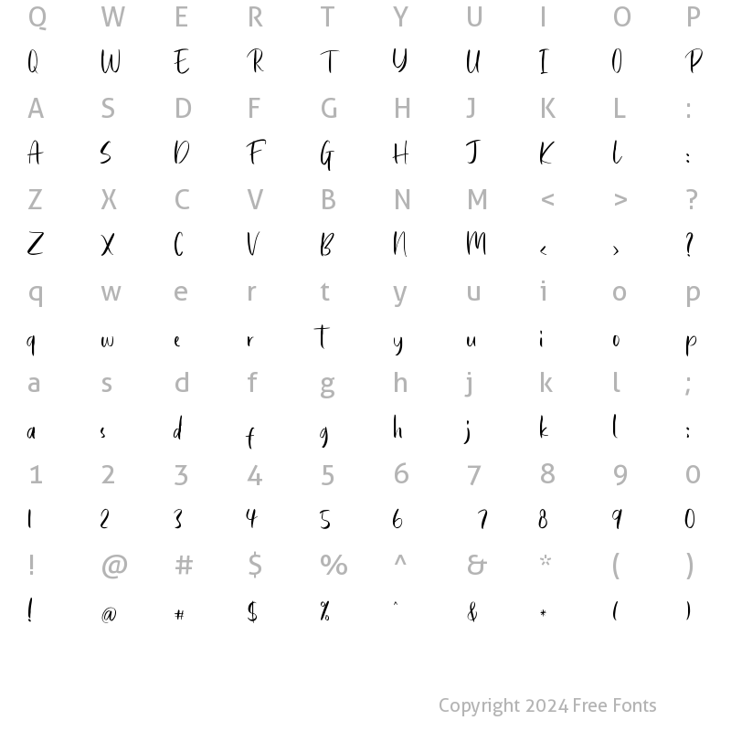 Character Map of Bastelory Regular