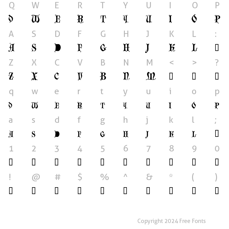 Character Map of BastogneSCapsSSK Regular