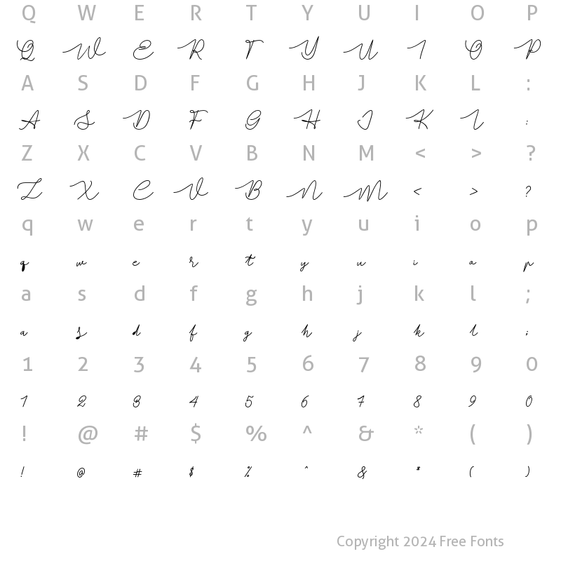 Character Map of Batavia Glamore Script Bold