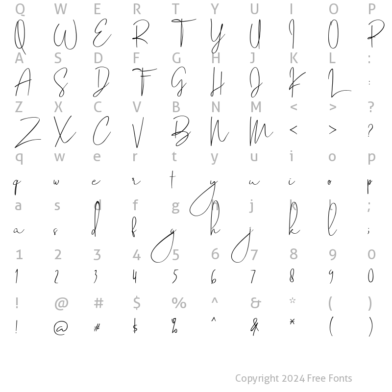 Character Map of Bathalyone Regular