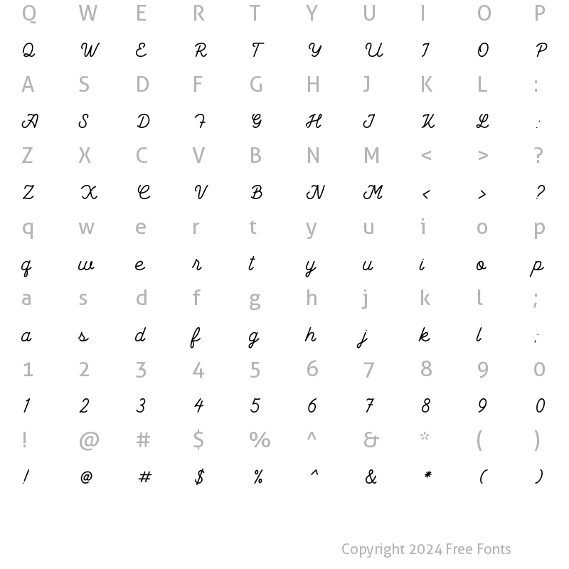 Character Map of Bathavia Regular