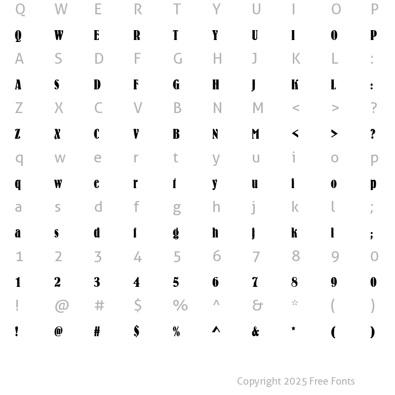 Character Map of Batholomy Becker Cond Regular