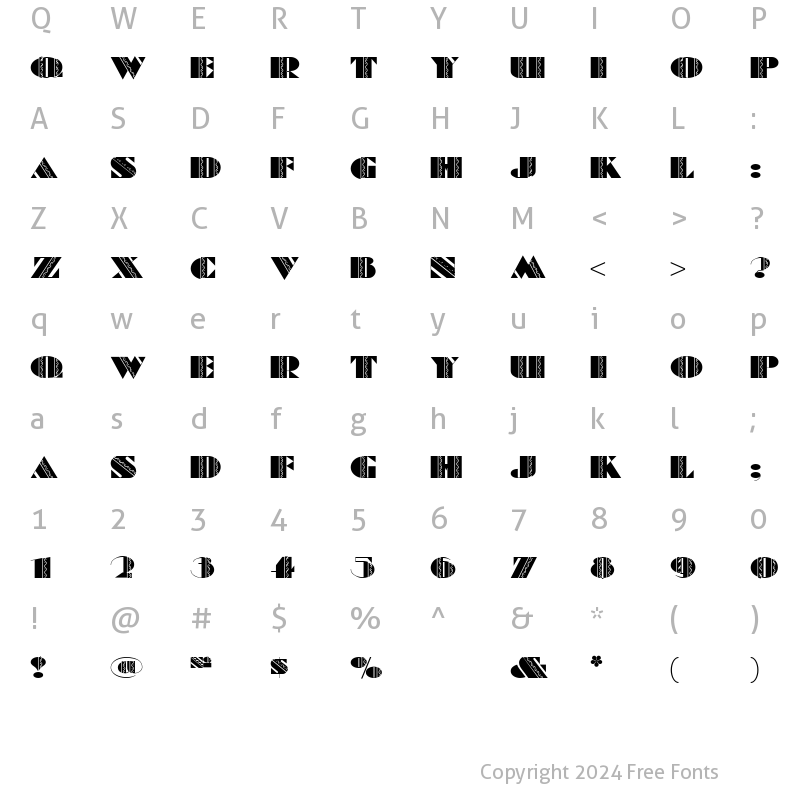 Character Map of Batik Deco Regular