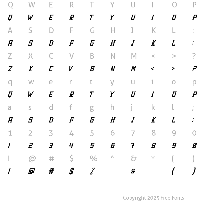 Character Map of Batsnoda Regular