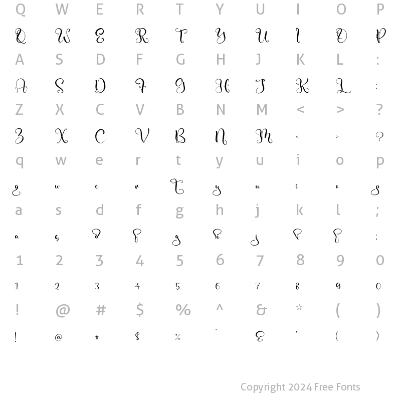 Character Map of Battera Regular