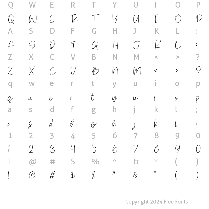 Character Map of Batterlife Regular