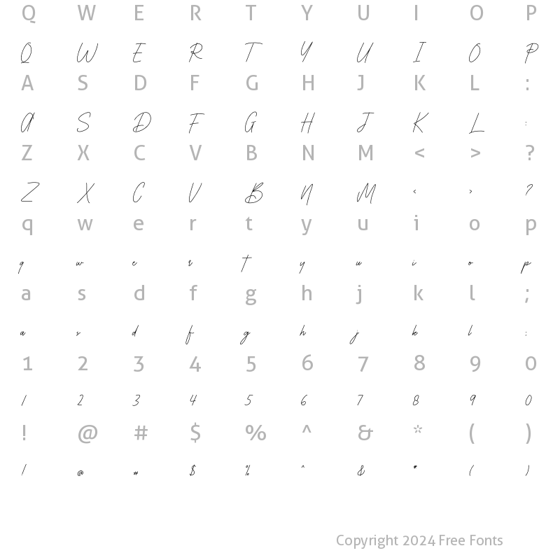 Character Map of Batternia Regular