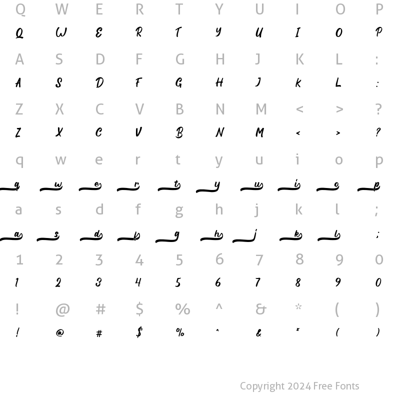 Character Map of Battina Ending Swash