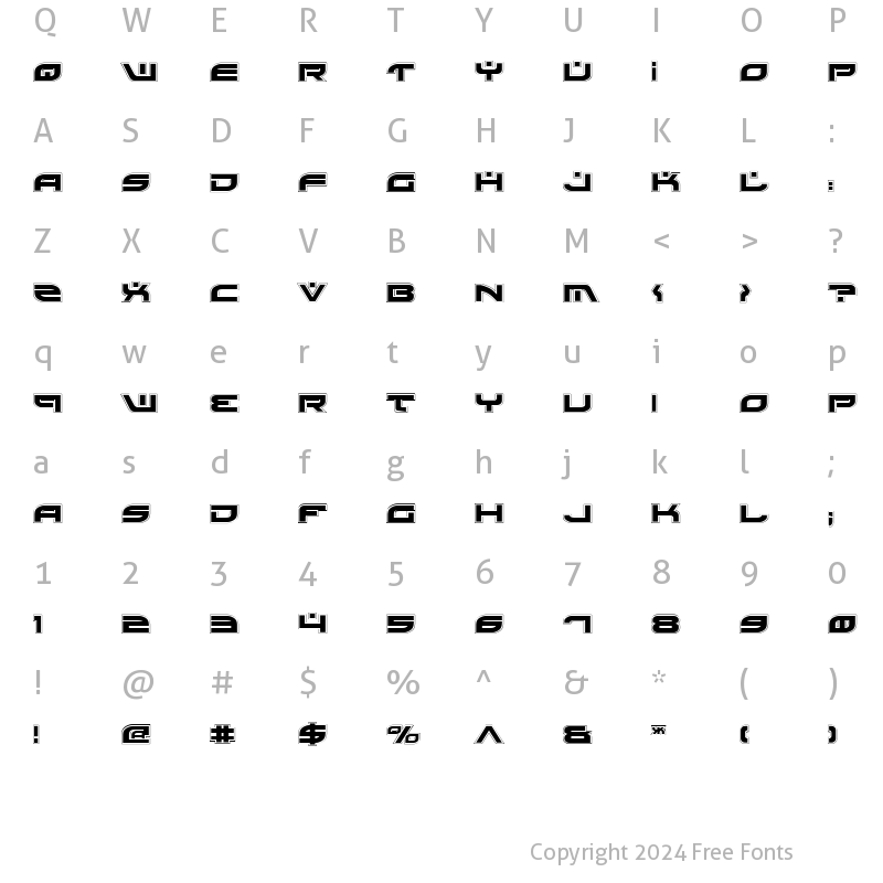 Character Map of Battlefield Pro Pro