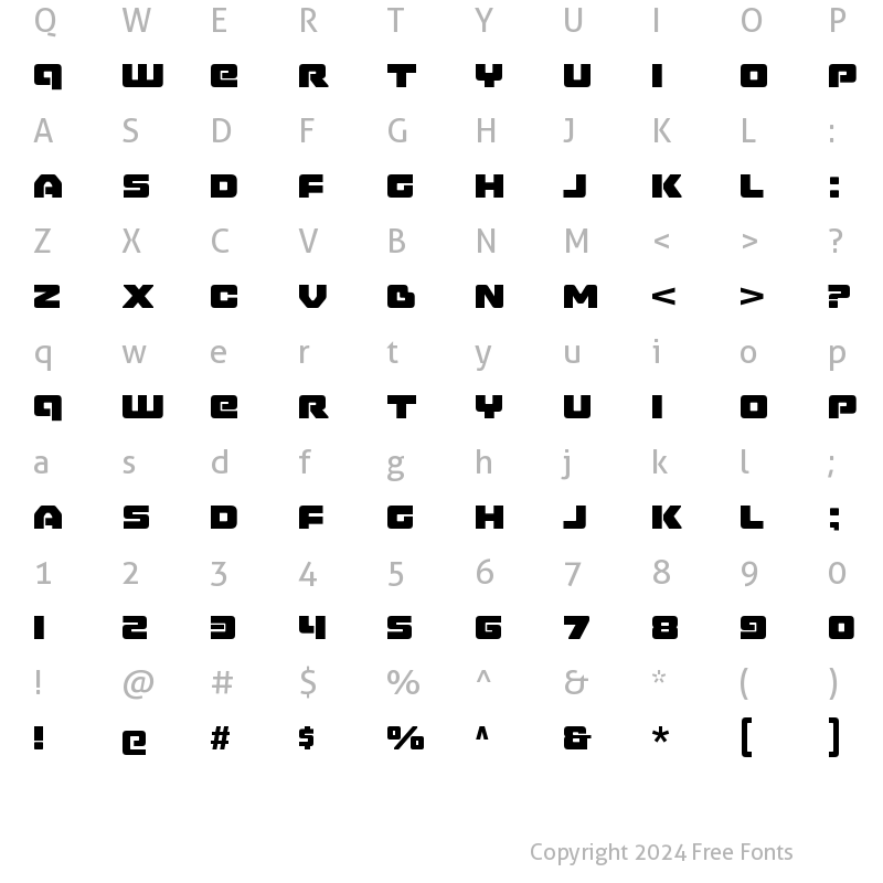 Character Map of BattlemazeW00 Heavy Regular