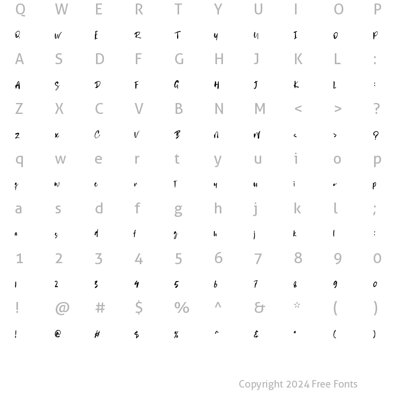 Character Map of Battnise Regular