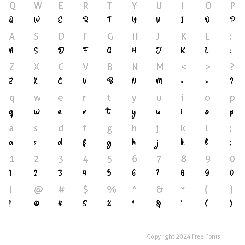 Character Map of Battog Regular