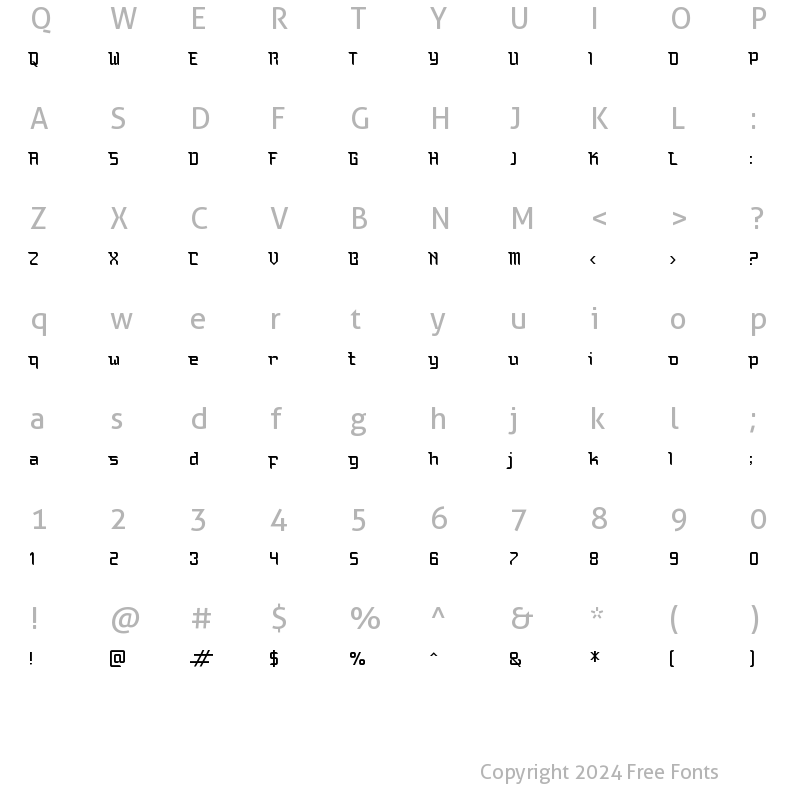 Character Map of Bauchaomaicha Regular