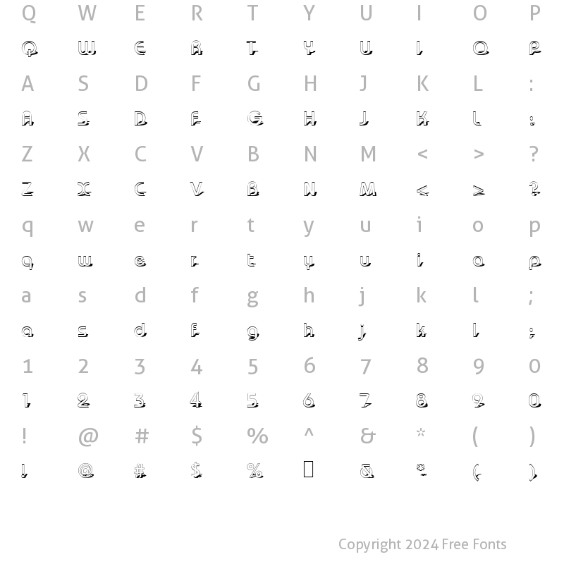 Character Map of Baudot Becker Normal