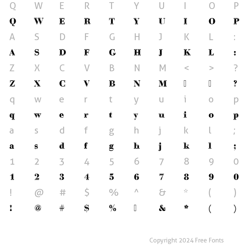 Character Map of BauerBodDBolIn1 Regular