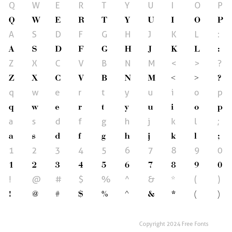 Character Map of BauerBodDDemBol Regular