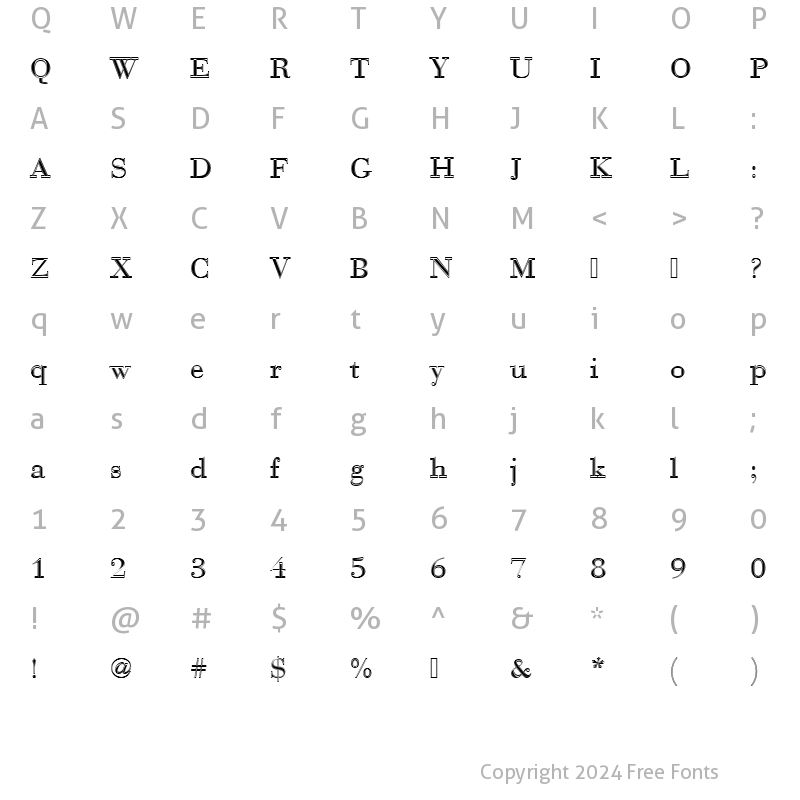 Character Map of BauerBodDRegIn1 Regular