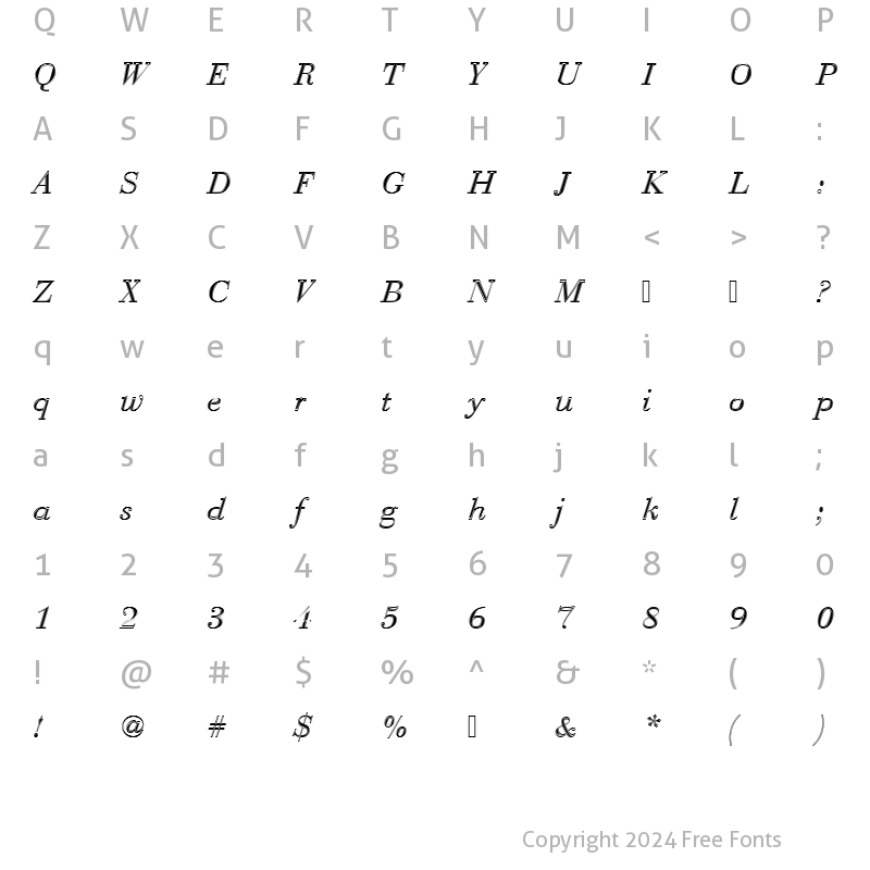 Character Map of BauerBodDRegItaIn1 Regular