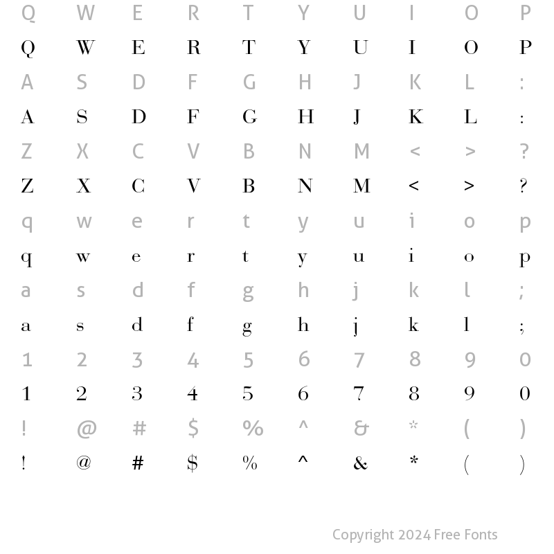 Character Map of BauerBodoniEF Regular