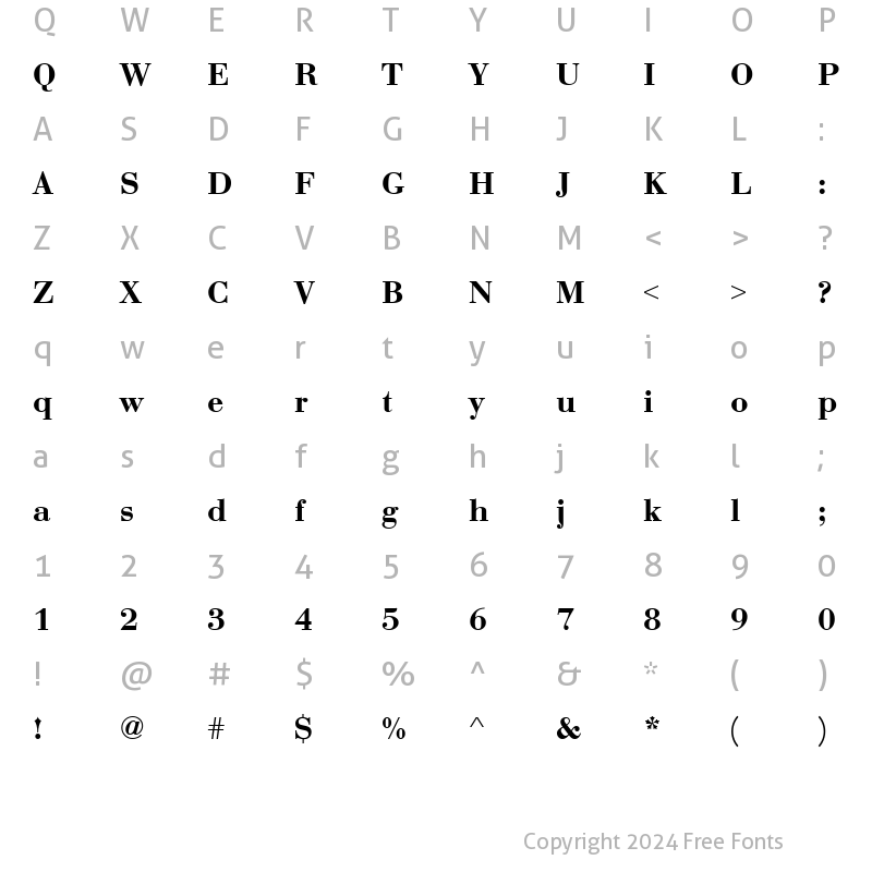 Character Map of BauerBodTDemBol Regular