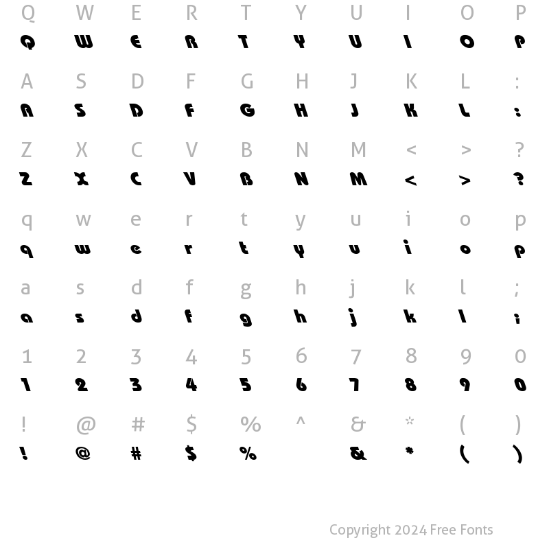 Character Map of Bauhaus-Heavy-Bold Lefty Regular