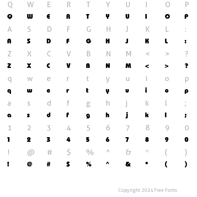 Character Map of Bauhaus-Heavy LightA