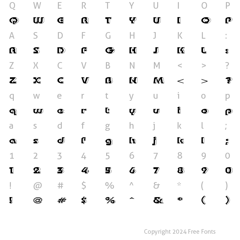 Character Map of Bauhaus 'Shaded' Heavy