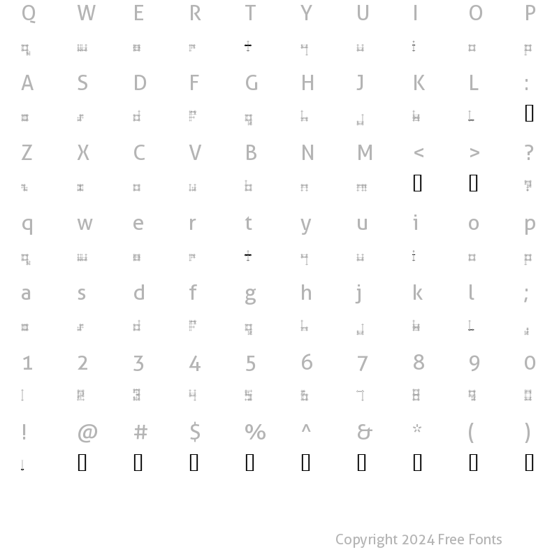 Character Map of Bauhaus Sketch Regular