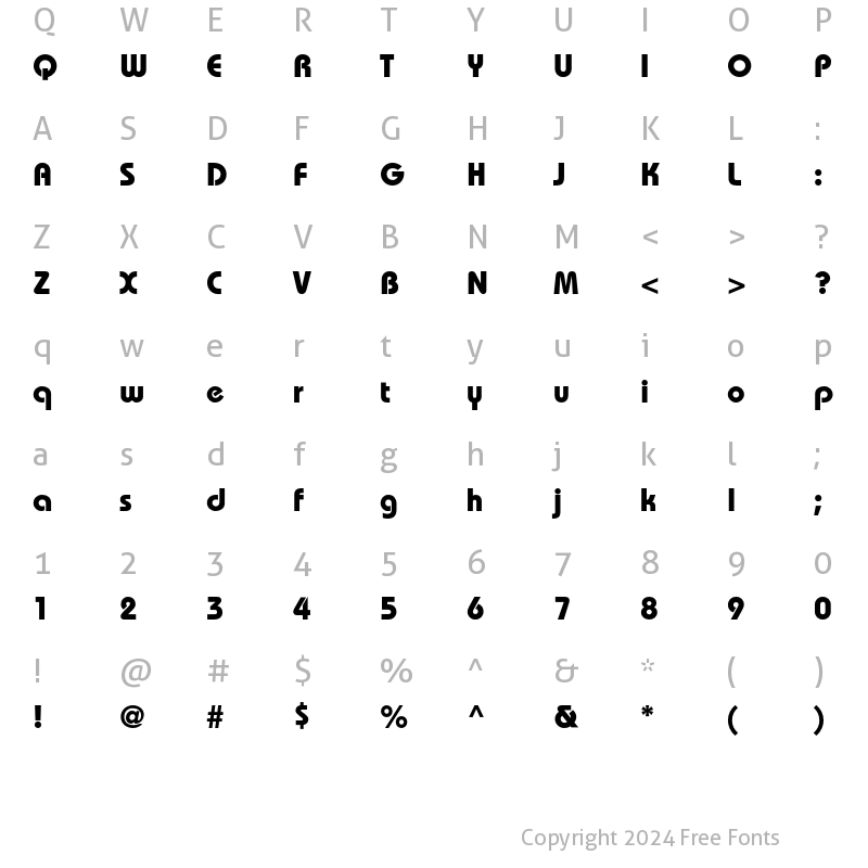 Character Map of Bauhaus Std Bold