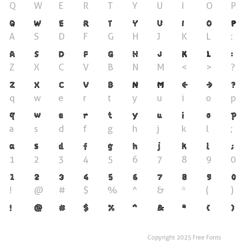 Character Map of Baukasten Four Regular