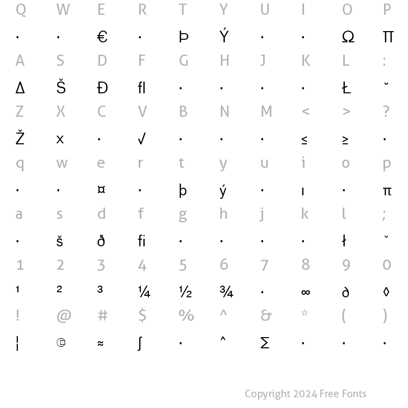 Character Map of BauLF-RegularExpert Regular