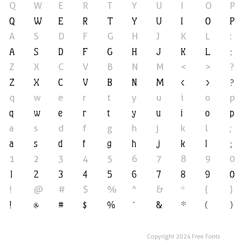 Character Map of Baumfuss Regular