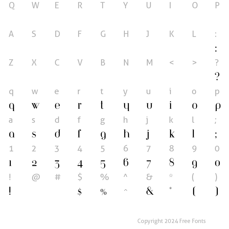 Character Map of Bayer TypeArchiType Regular