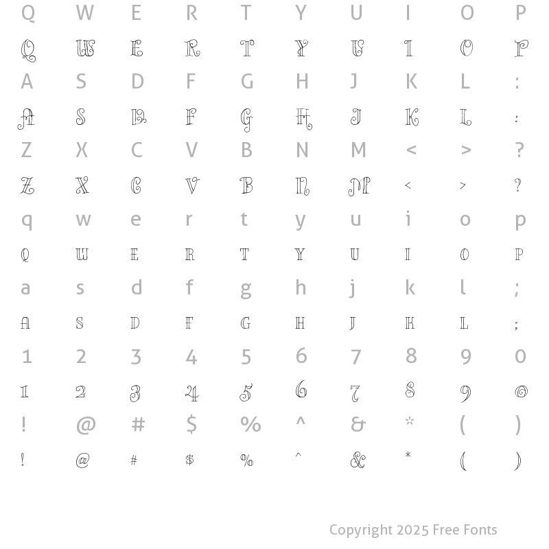 Character Map of Bazaruto Iron Hand Regular