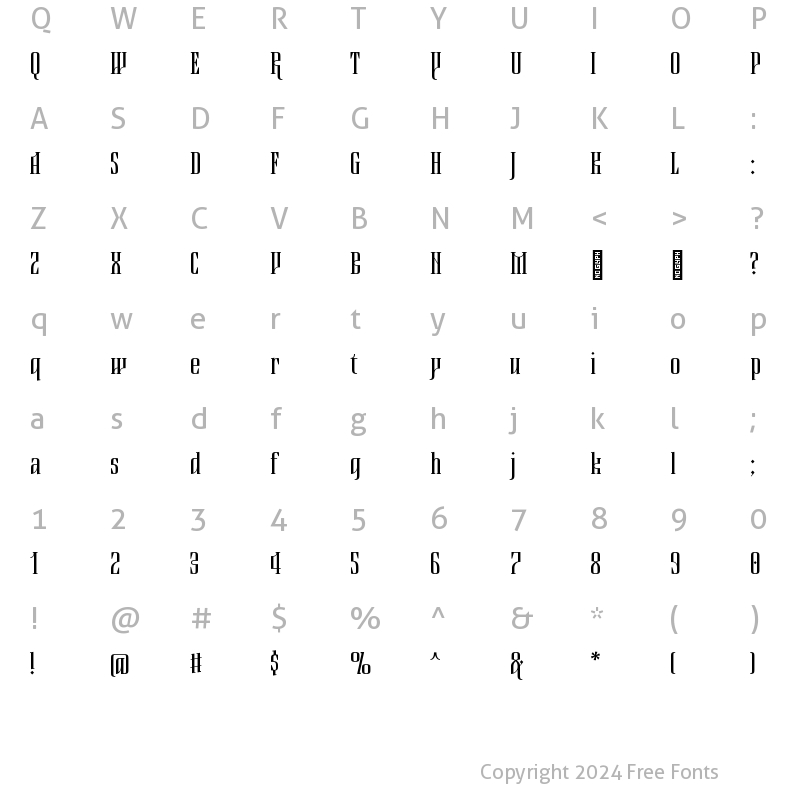 Character Map of Bazilikin Heavy