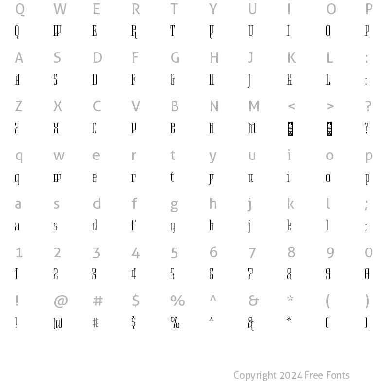 Character Map of Bazilikin Medium