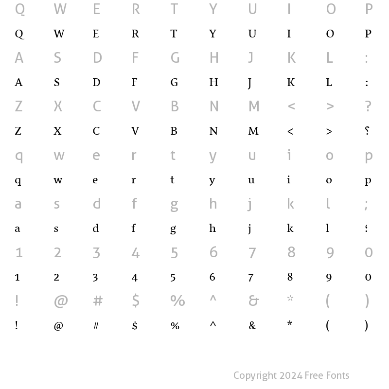 Character Map of BBCNassim Regular