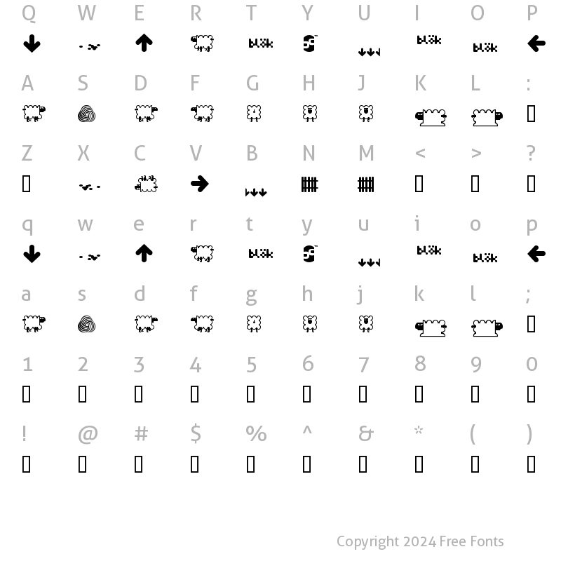 Character Map of BD Flossy Regular