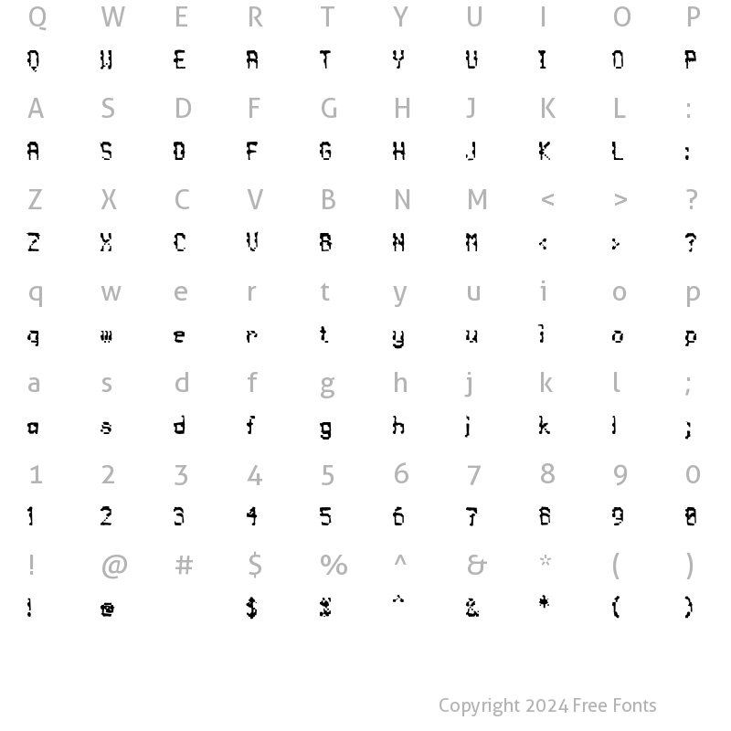 Character Map of BDBilliet Regular