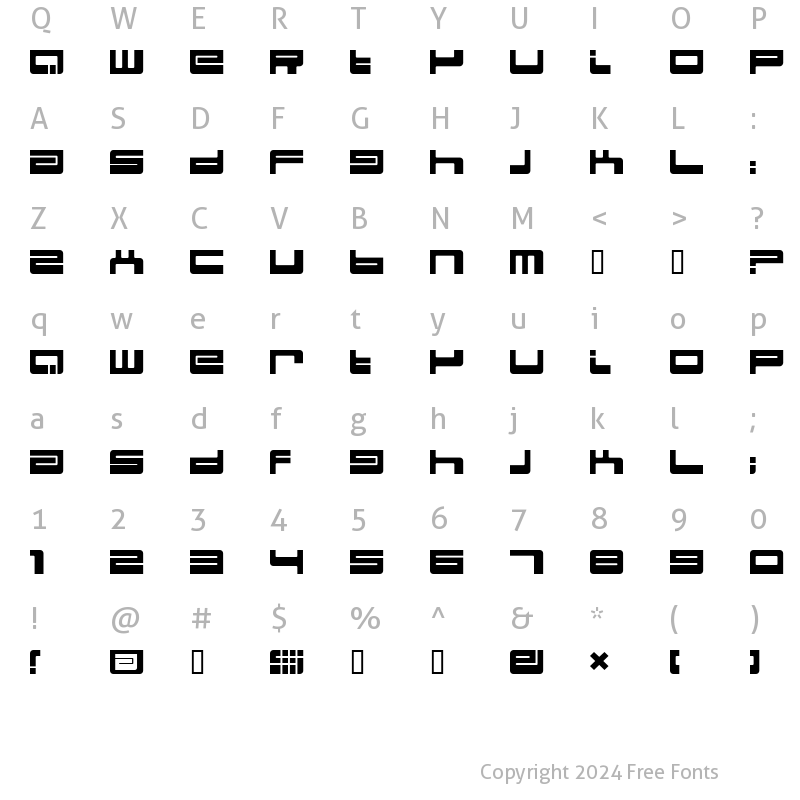 Character Map of BDEject Regular